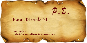 Puer Dioméd névjegykártya